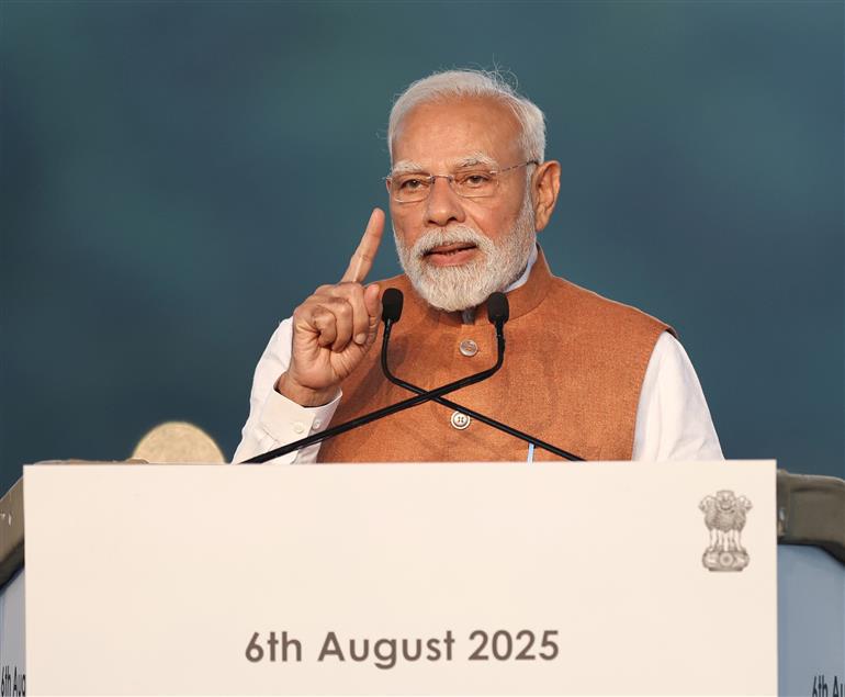 PM addressing at the inauguration of Kartavya Bhawan-3 at Kartavya Path, in New Delhi on August 06, 2025.