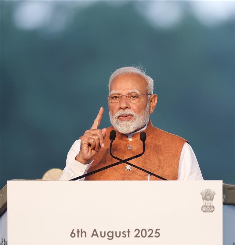 PM addressing at the inauguration of Kartavya Bhawan-3 at Kartavya Path, in New Delhi on August 06, 2025.