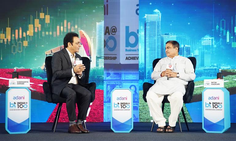 The Union Minister of Road Transport and Highways, Shri Nitin Gadkari addressing the Business Today’s India@100 Summit, in New Delhi on August 08, 2025.