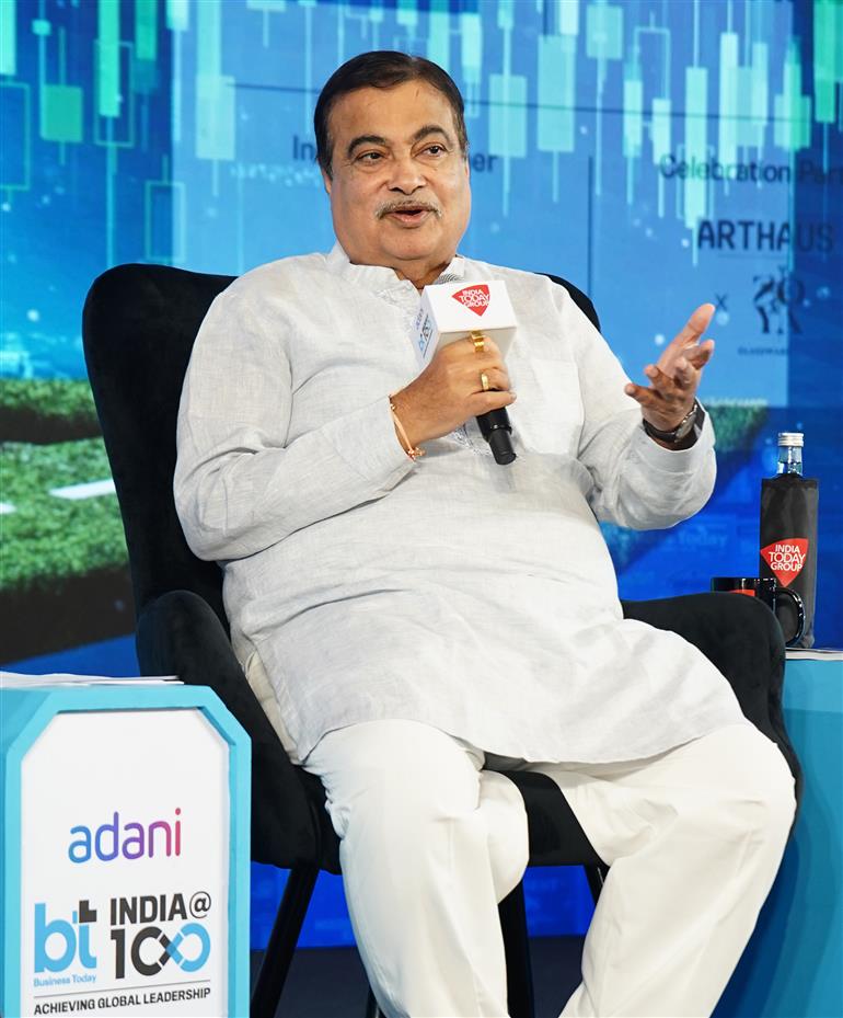 The Union Minister of Road Transport and Highways, Shri Nitin Gadkari addressing the Business Today’s India@100 Summit, in New Delhi on August 08, 2025.