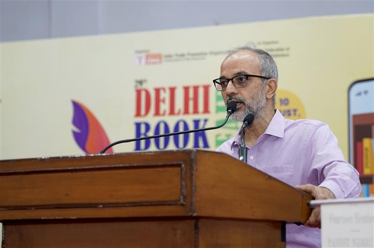 The Principal Director General, Publications Division, Sh. Bhupendra Kainthola addressing the vibrant book release event of latest comic book series “Chhota Bheem” published by the Publications Division held at Bharat Mandapam, in New Delhi on August 08, 2025.
