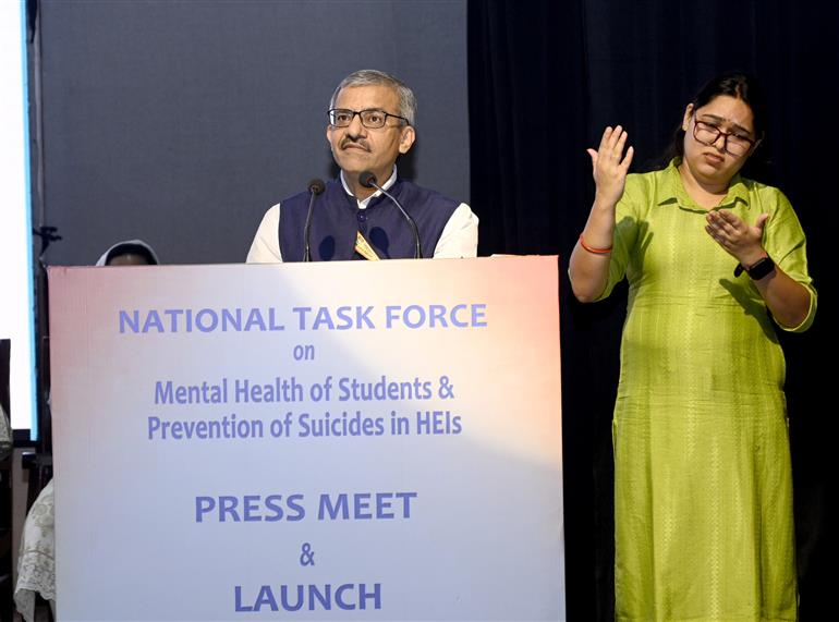 Glimpses of the Press Meet and launch of Website for the National Task Force on Mental Health, in New Delhi on August 08, 2025.