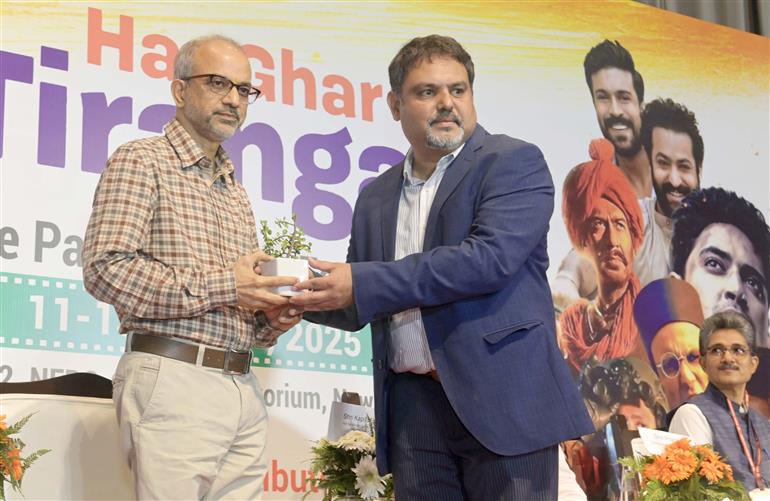 The Principal Director General, Publications Division, Sh. Bhupendra Kainthola attends the ‘Har Ghar Tiranga’ - The Patriotic Film Festival organized by Ministry of Information and Broadcasting & National Film Development Corporation at Siri Fort Auditorium, in New Delhi on August 11, 2025.