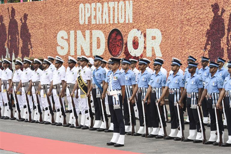 Glimpses of Full Dress Rehearsal of 79th Independence Day celebrations at Red Fort, in Delhi on August 13, 2025.