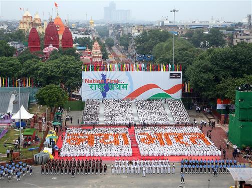 Glimpses of the Full Dress Rehearsal of 79th Independence Day celebrations at Red Fort, in Delhi on August 13, 2025.