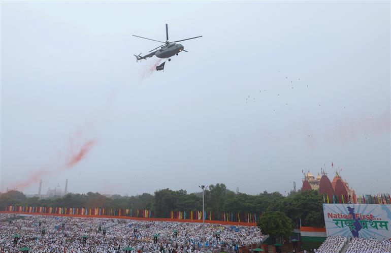 Glimpses of panoramic view on the occasion of 79th Independence Day celebrations at Red Fort, in Delhi on August 15, 2025.