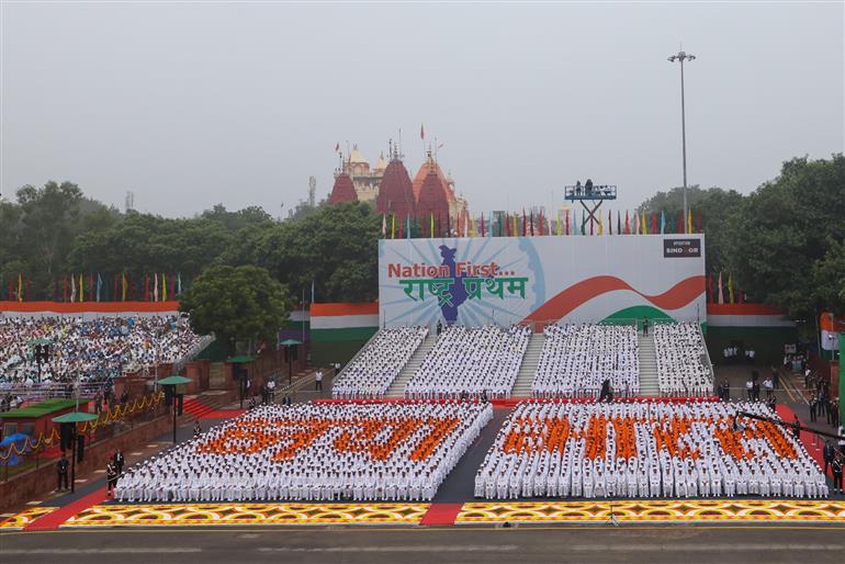 Glimpses of panoramic view on the occasion of 79th Independence Day celebrations at Red Fort, in Delhi on August 15, 2025.