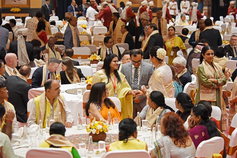 The President of India, Smt Droupadi Murmu hosted the ‘At Home’ reception on the occasion of 79th Independence Day celebrations at Rashtrapati Bhavan, in New Delhi on August 15, 2025.