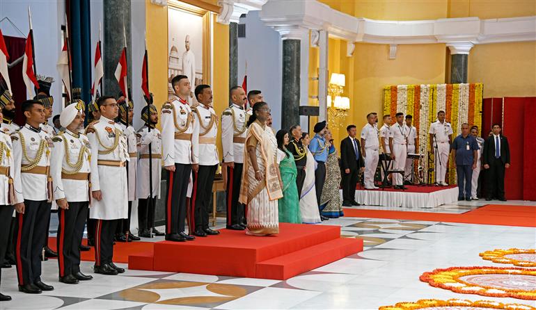 The President of India, Smt Droupadi Murmu hosted the ‘At Home’ reception on the occasion of 79th Independence Day celebrations at Rashtrapati Bhavan, in New Delhi on August 15, 2025.