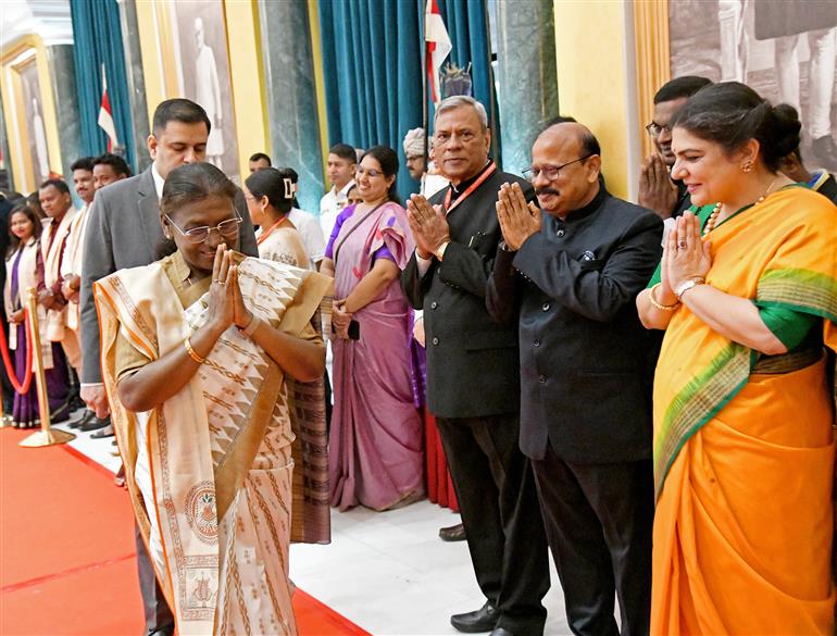 The President of India, Smt Droupadi Murmu hosted the ‘At Home’ reception on the occasion of 79th Independence Day celebrations at Rashtrapati Bhavan, in New Delhi on August 15, 2025.