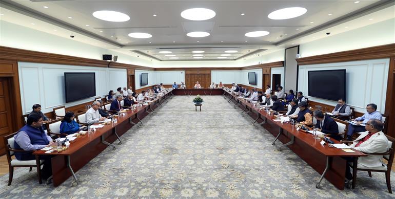PM chairs a high level meeting with top ministers, secretaries and economists to discuss the roadmap for Next Generation Reforms, in New Delhi on August 18, 2025.