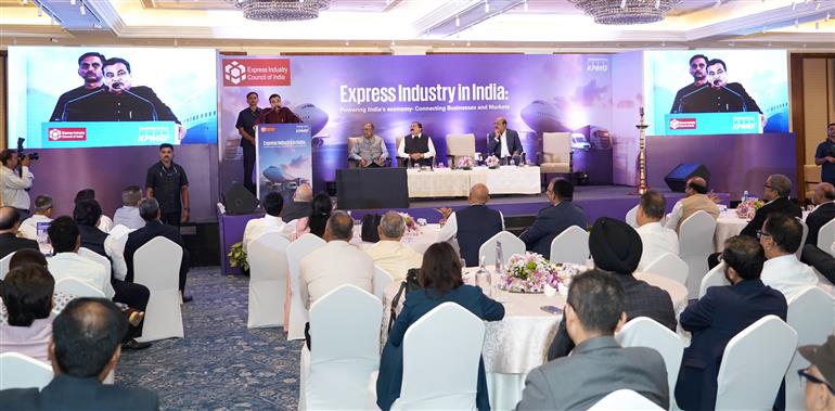 The Union Minister of Road Transport and Highways, Shri Nitin Gadkari addressing the launch event of KPMG report on ‘Express Industry in India: Powering India’s Economy, Connecting Businesses and Markets’ held, in New Delhi on August 19, 2025.
