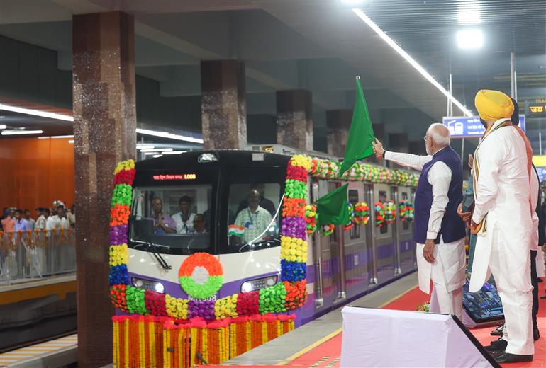 PM flagged off metro trains at Kolkata, in West Bengal on August 22, 2025.