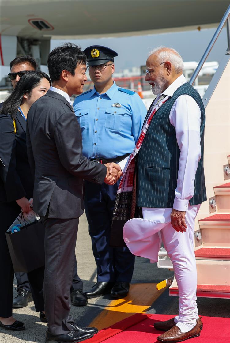 PM arrives in Tokyo on a two-day official visit to participate in the 15th India-Japan Annual Summit, in Japan on August 29, 2025.:Prime Minister's Office PM arrives in Tokyo on a two-day official visit to participate in the 15th India-Japan Annual Summit, in Japan on August 29, 2025.:Prime Minister