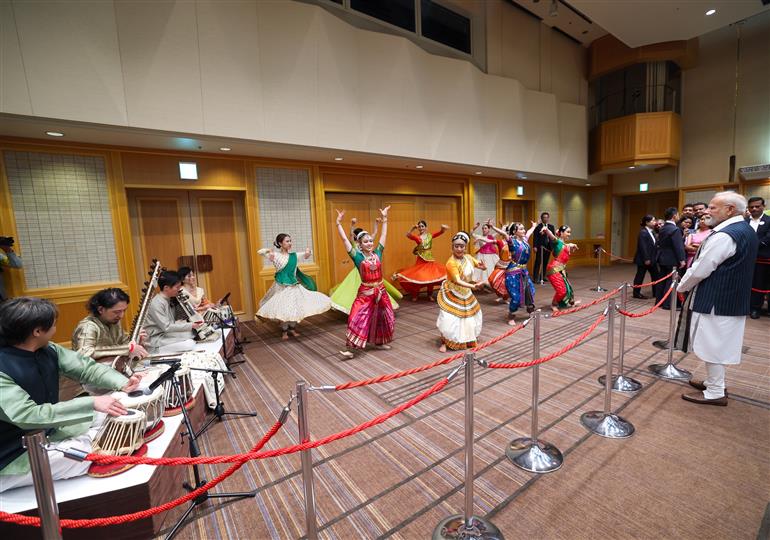PM receives a rousing welcome by Indian community upon his arrival at a hotel in Tokyo, Japan on August 29, 2025.:Prime Minister's Office PM receives a rousing welcome by Indian community upon his arrival at a hotel in Tokyo, Japan on August 29, 2025.:Prime Minister