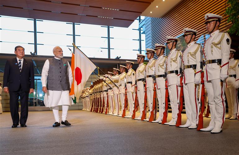 PM receives Guard of Honour in Tokyo, Japan on August 29, 2025.:Prime Minister's Office PM receives Guard of Honour in Tokyo, Japan on August 29, 2025.:Prime Minister