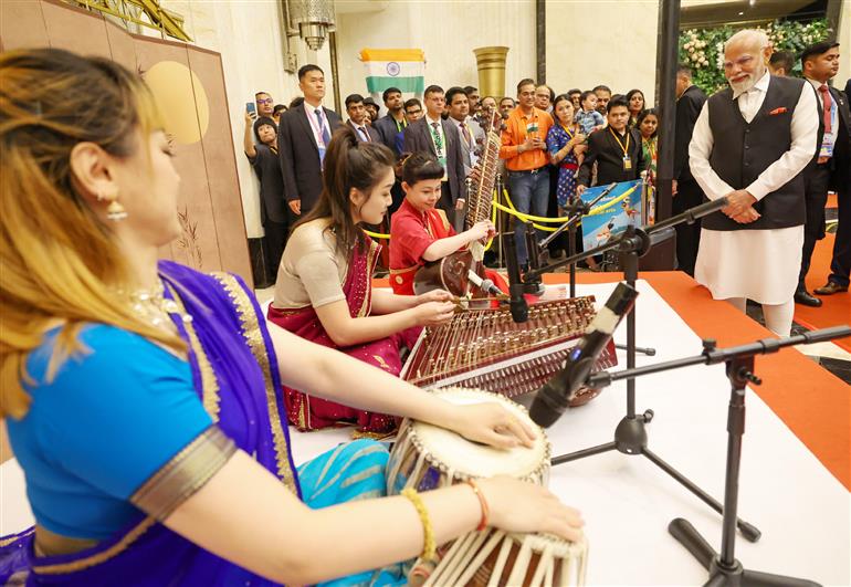 PM receives warm welcome by the Indian community at hotel in Tianjin, China on August 30, 2025.:Prime Minister's Office PM receives warm welcome by the Indian community at hotel in Tianjin, China on August 30, 2025.:Prime Minister