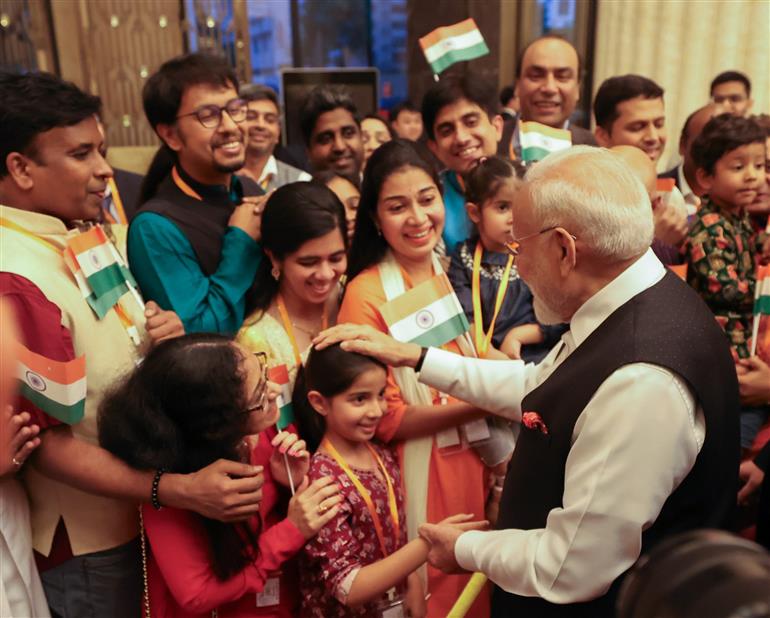 PM receives warm welcome by the Indian community at hotel in Tianjin, China on August 30, 2025.:Prime Minister's Office PM receives warm welcome by the Indian community at hotel in Tianjin, China on August 30, 2025.:Prime Minister