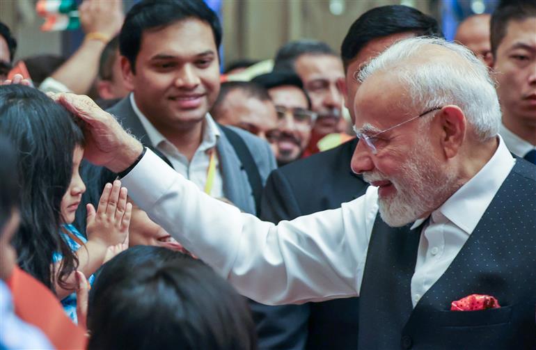 PM receives warm welcome by the Indian community at hotel in Tianjin, China on August 30, 2025.:Prime Minister's Office PM receives warm welcome by the Indian community at hotel in Tianjin, China on August 30, 2025.:Prime Minister
