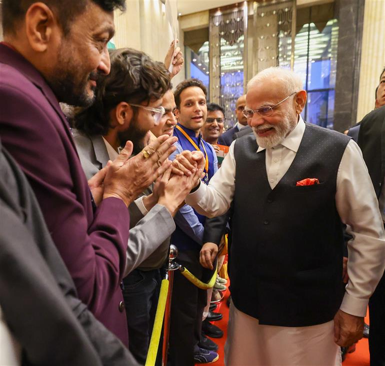PM receives warm welcome by the Indian community at hotel in Tianjin, China on August 30, 2025.:Prime Minister's Office PM receives warm welcome by the Indian community at hotel in Tianjin, China on August 30, 2025.:Prime Minister