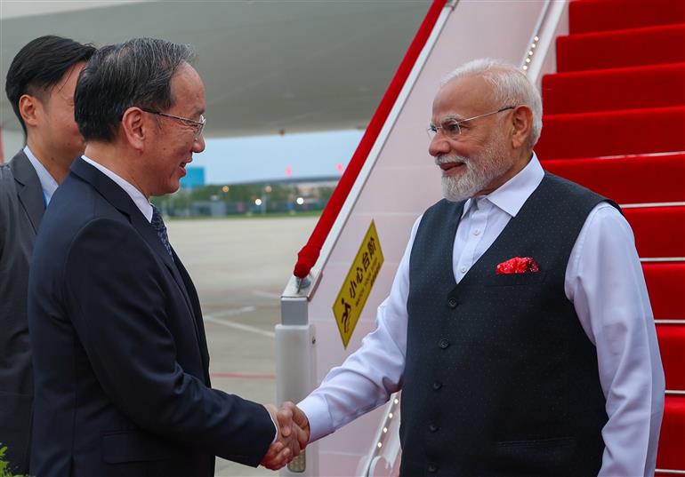 PM arrives in Tianjin, China on August 30, 2025.