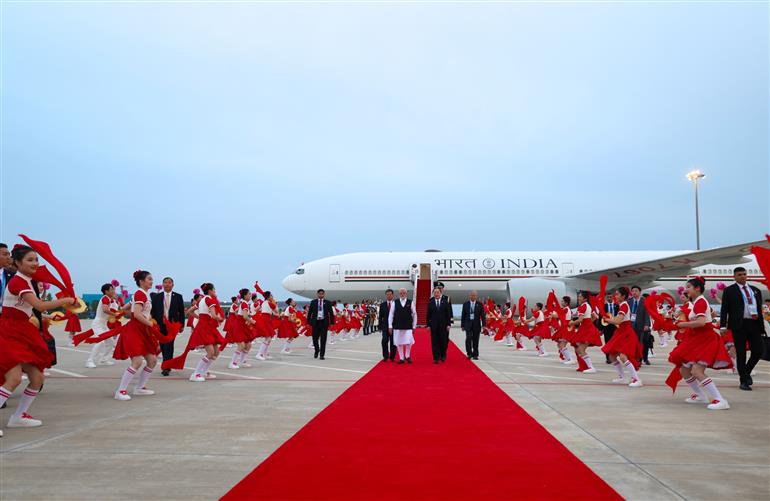 PM arrives in Tianjin, China on August 30, 2025.