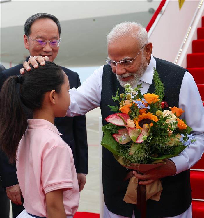 PM arrives in Tianjin, China on August 30, 2025.