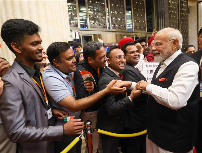PM receives warm welcome by the Indian community at hotel in Tianjin, China on August 30, 2025.:Prime Minister's Office PM receives warm welcome by the Indian community at hotel in Tianjin, China on August 30, 2025.:Prime Minister