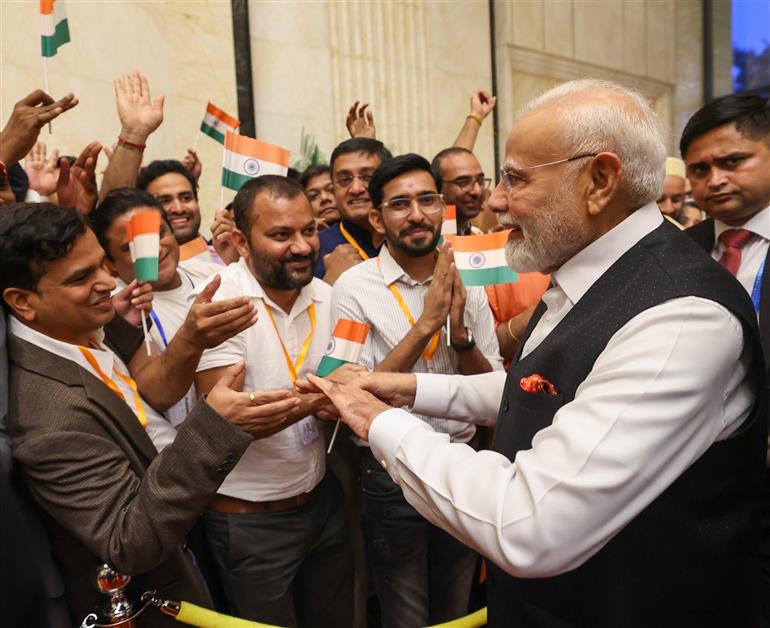 PM receives warm welcome by the Indian community at hotel in Tianjin, China on August 30, 2025.:Prime Minister's Office PM receives warm welcome by the Indian community at hotel in Tianjin, China on August 30, 2025.:Prime Minister