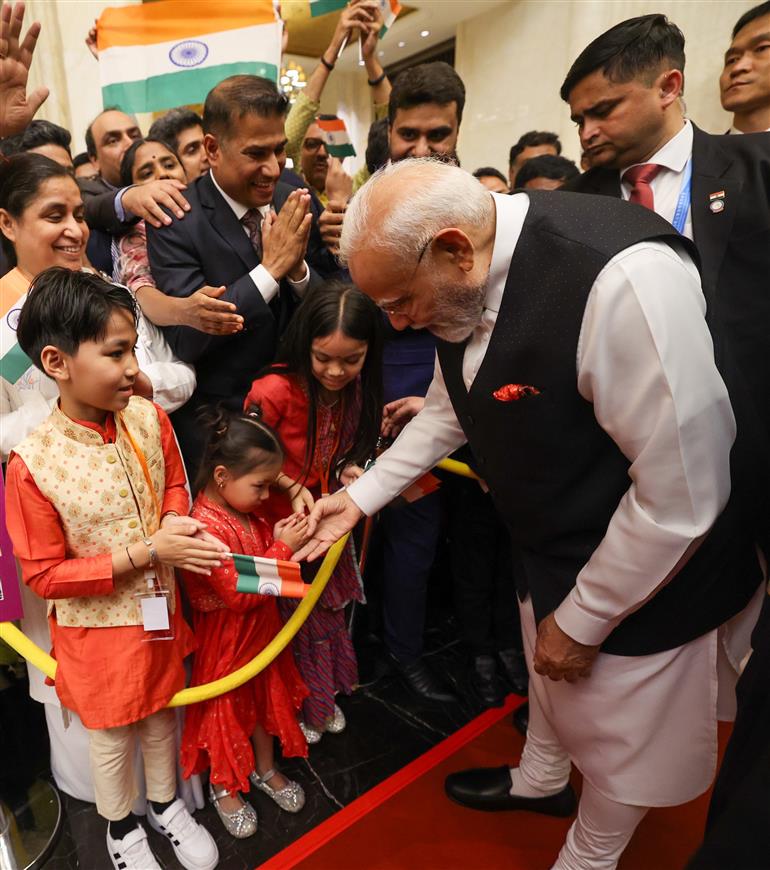 PM receives warm welcome by the Indian community at hotel in Tianjin, China on August 30, 2025.:Prime Minister's Office PM receives warm welcome by the Indian community at hotel in Tianjin, China on August 30, 2025.:Prime Minister