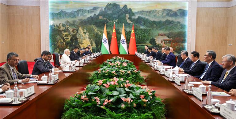 PM meeting with the President of China, Mr. Xi Jinping in Tianjin, China on August 31, 2025. :Prime Minister's Office PM meeting with the President of China, Mr. Xi Jinping in Tianjin, China on August 31, 2025. :Prime Minister