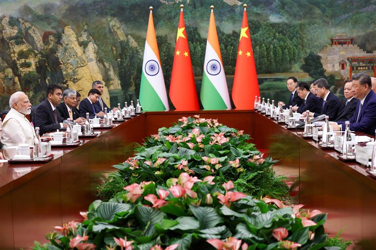 PM meeting with the President of China, Mr. Xi Jinping in Tianjin, China on August 31, 2025. :Prime Minister's Office PM meeting with the President of China, Mr. Xi Jinping in Tianjin, China on August 31, 2025. :Prime Minister