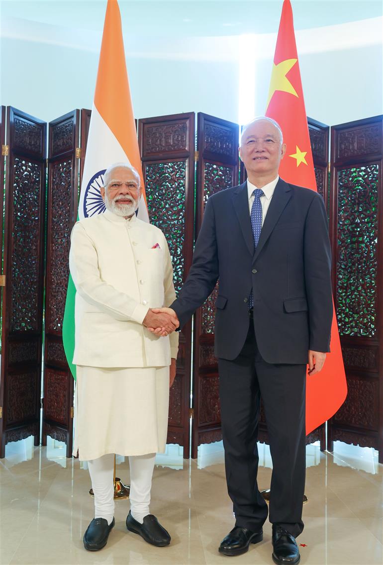 PM meeting with Cai Qi Politburo standing Committee Member and First Ranked Secretary of the Secretariat of the CPC Central Committee in Tianjin, China on August 31, 2025. :Prime Minister's Office PM meeting with Cai Qi Politburo standing Committee Member and First Ranked Secretary of the Secretariat of the CPC Central Committee in Tianjin, China on August 31, 2025. :Prime Minister