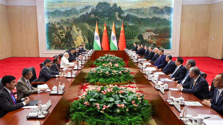 PM meeting with the President of China, Mr. Xi Jinping in Tianjin, China on August 31, 2025. :Prime Minister's Office PM meeting with the President of China, Mr. Xi Jinping in Tianjin, China on August 31, 2025. :Prime Minister