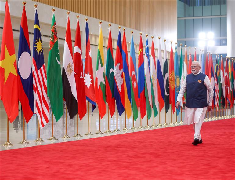 PM arrives for Official Reception for Heads of States/Heads of Governments at SCO Summit at Tianjin, in China on August 31, 2025.:Prime Minister's Office PM arrives for Official Reception for Heads of States/Heads of Governments at SCO Summit at Tianjin, in China on August 31, 2025.:Prime Minister