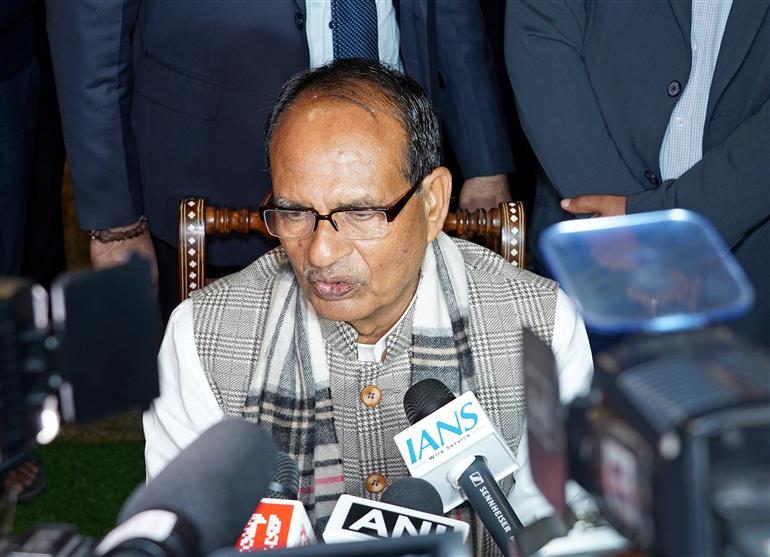 केंद्रीय कृषि एवं किसान कल्याण और ग्रामीण विकास मंत्री श्री शिवराज सिंह चौहान 01 दिसंबर, 2025 को नई दिल्ली में सरस फूड फेस्टिवल 2025 के उद्घाटन के दौरान मीडियाकर्मियों से बातचीत करते हुए।