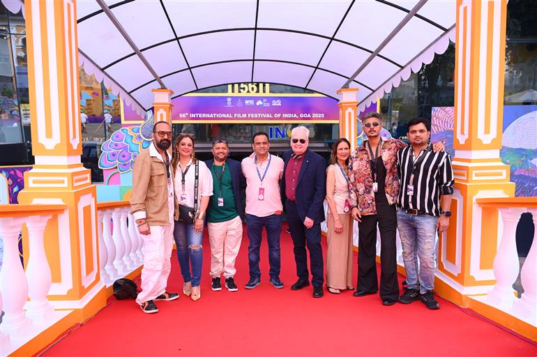 Glimpses of the Red carpet of film “Chalo India with Eric Ji” during the 56th International Film Festival of India (IFFI), in Goa on November 25, 2025.