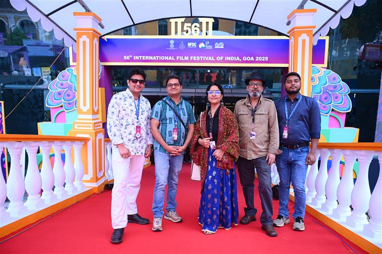 Glimpses of the Red carpet of film “Chowk University Ka Vice Chancellor” during the 56th International Film Festival of India (IFFI), in Goa on November 25, 2025.