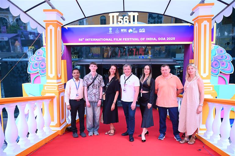 Glimpses of the Red carpet of film “Transparent Lands” during the 56th International Film Festival of India (IFFI), in Goa on November 25, 2025.