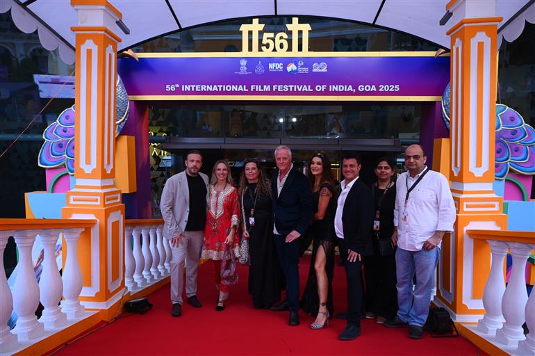 Glimpses of the Red carpet of film “Axis of Life” during the 56th International Film Festival of India (IFFI), in Goa on November 25, 2025.