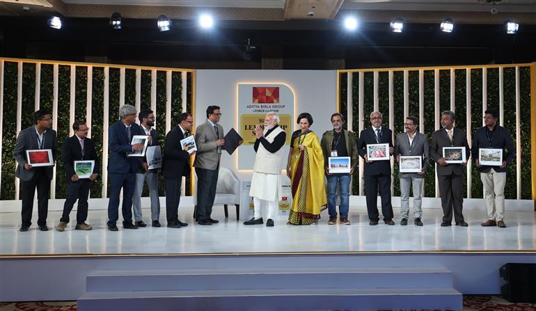 प्रधानमंत्री श्री नरेन्द्र मोदी 06 दिसंबर, 2025 को नई दिल्ली में हिंदुस्तान टाइम्स लीडरशिप समिट 2025 में भाग लेते हुए।