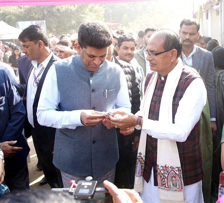 केंद्रीय कृषि एवं किसान कल्याण तथा ग्रामीण विकास मंत्री श्री शिवराज सिंह चौहान ने 9 दिसंबर 2025 को नई दिल्ली के सुंदर नर्सरी में आयोजित सरस फ़ूड फ़ेस्टिवल के दौरान ‘लखपति दीदियों’ द्वारा आयोजित विशेष भोज में शिरकत की।