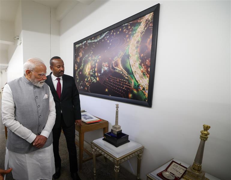 PM visited the Museum along with the Ethiopian Prime Minister, Dr. Abiy Ahmed Ali at Ethiopian National Palace, in Addis Ababa, Ethiopia on December 16, 2025.