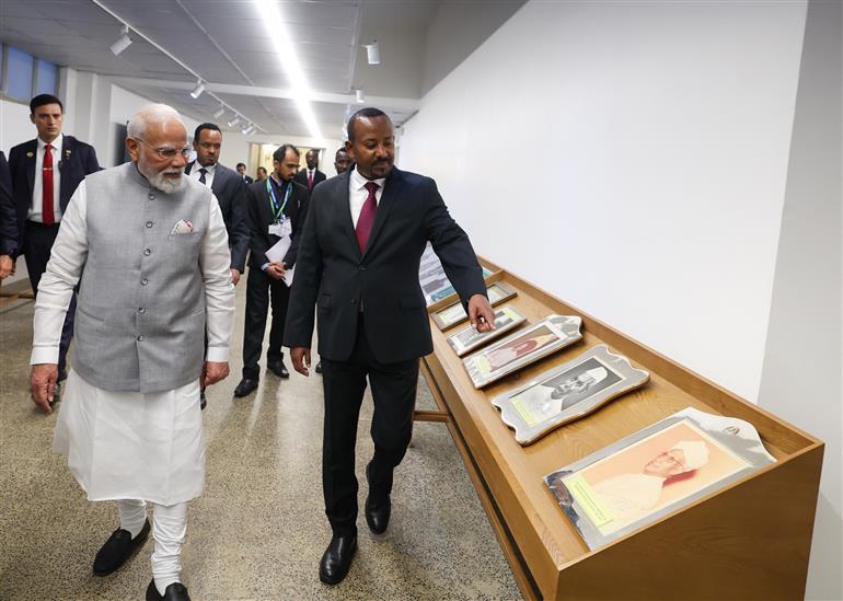 PM visited the Museum along with the Ethiopian Prime Minister, Dr. Abiy Ahmed Ali at Ethiopian National Palace, in Addis Ababa, Ethiopia on December 16, 2025.
