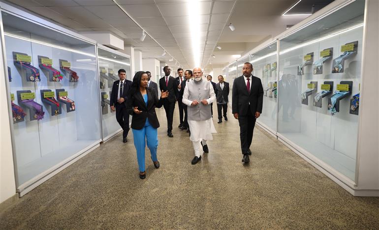 PM visited the Museum along with the Ethiopian Prime Minister, Dr. Abiy Ahmed Ali at Ethiopian National Palace, in Addis Ababa, Ethiopia on December 16, 2025.