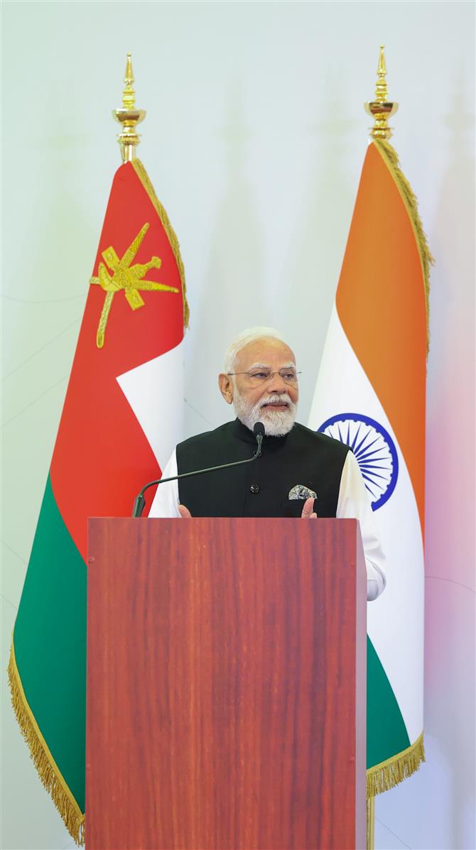PM addresses India-Oman Business Summit at Muscat, in Oman on December 18, 2025.