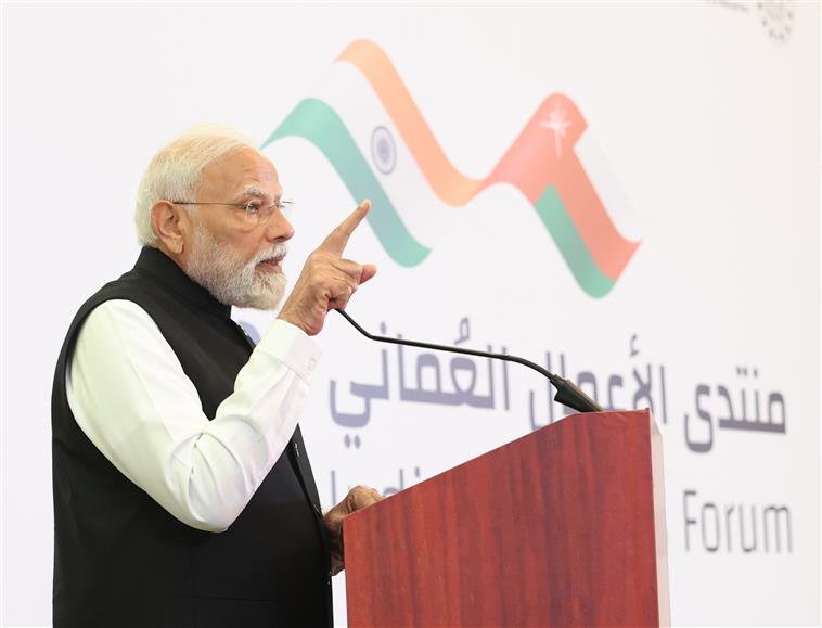 PM addresses India-Oman Business Summit at Muscat, in Oman on December 18, 2025.