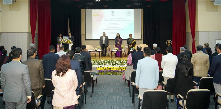 The Controller General of Communication Accounts, Ms. Vandana Gupta attends the “Communication Finance Summit 2025” on the sidelines of the 51st Foundation Day celebration organised by The Indian Posts & Telecommunications Accounts and Finance Service (IP&TAFS) at Madhya Pradesh Bhawan Auditorium, in New Delhi on December 22, 2025.
