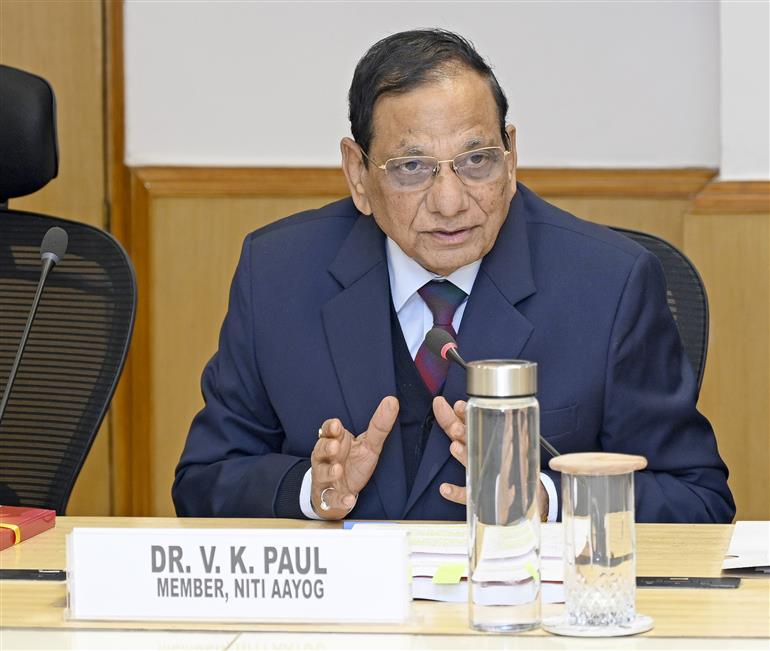 Member, NITI Aayog, Dr. V. K. Paul addressing the release of the Report on “Internationalisation of Higher Education in India: Prospects, Potential, and Policy Recommendations” at NITI Aayog, in New Delhi on December 22, 2025.