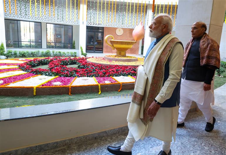 PM at the inauguration of the Rashtra Prerna Sthal at Lucknow, in Uttar Pradesh on December 25, 2025.